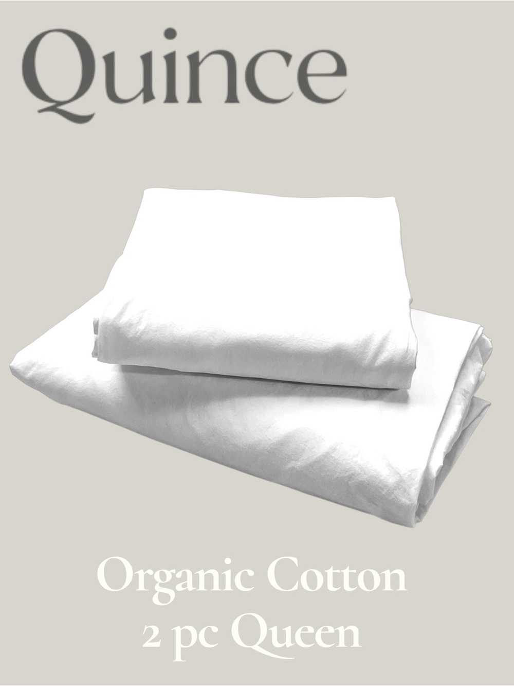 Quince 100% Organic Cotton White Queen Fitted & Flat Set